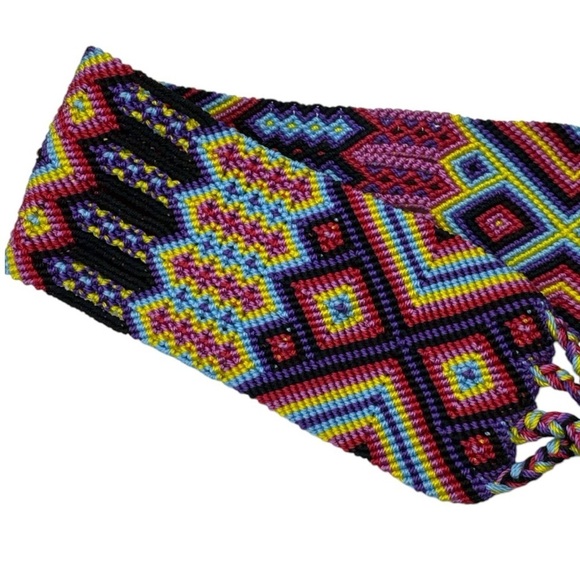 FTWWL Bright Multicolor Cotton Fringe Woven Belt - Picture 4 of 14